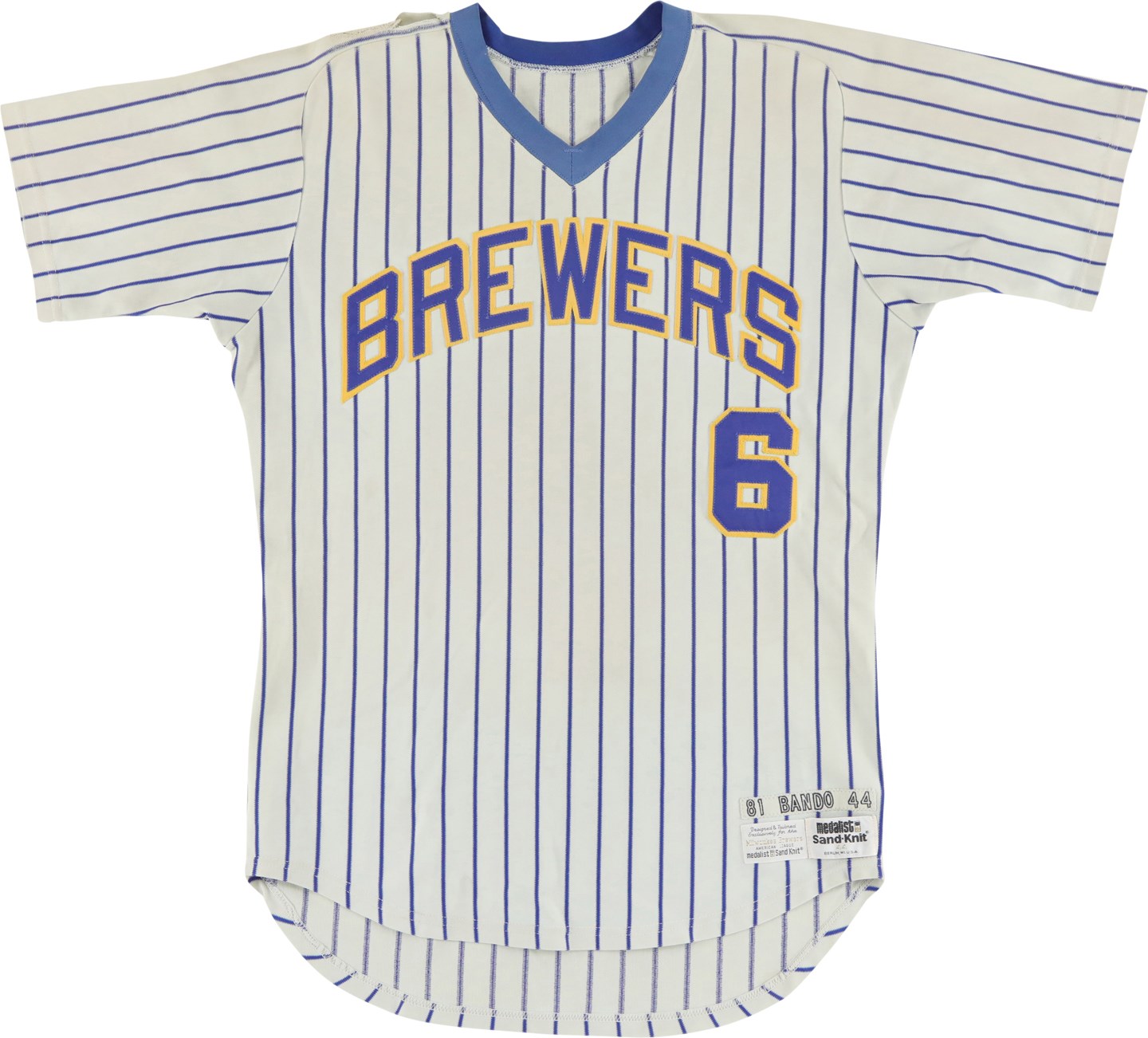 Baseball Equipment - 1981 Sal Bando Milwaukee Brewers Signed Game Worn Jersey