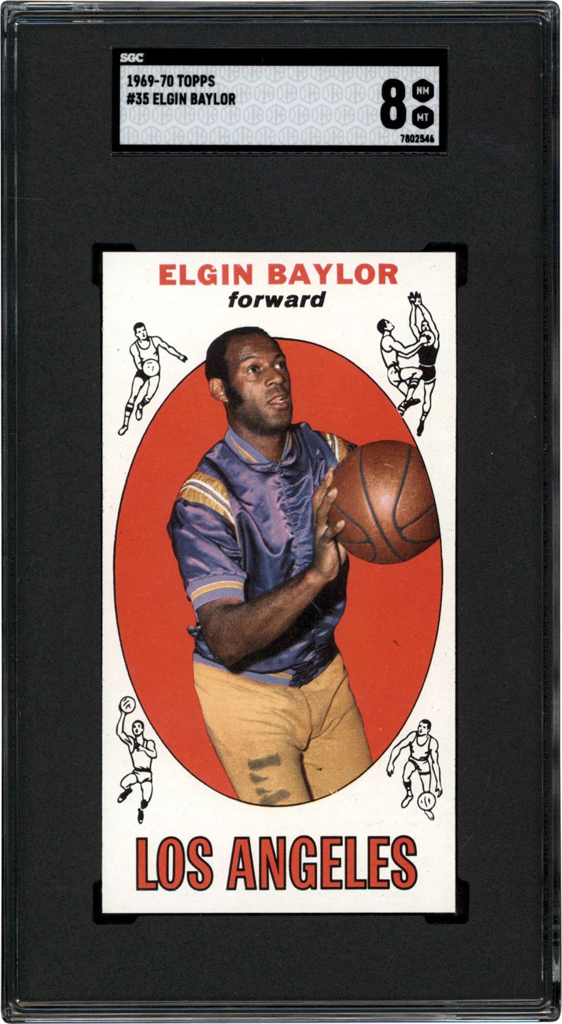 Basketball Cards - 1969-1970 Topps Basketball #35 Elgin Baylor SGC NM-MT 8