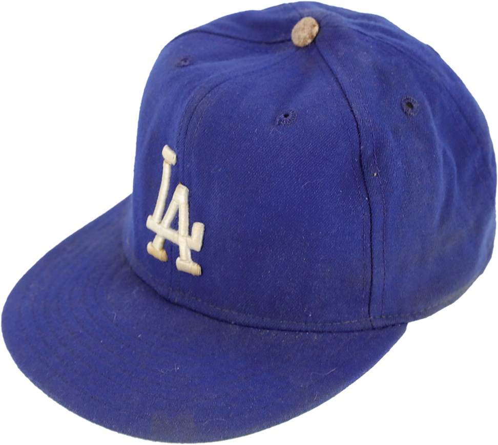 Baseball Equipment - 1991 Darryl Strawberry Los Angeles Dodgers Signed Game Used Hat