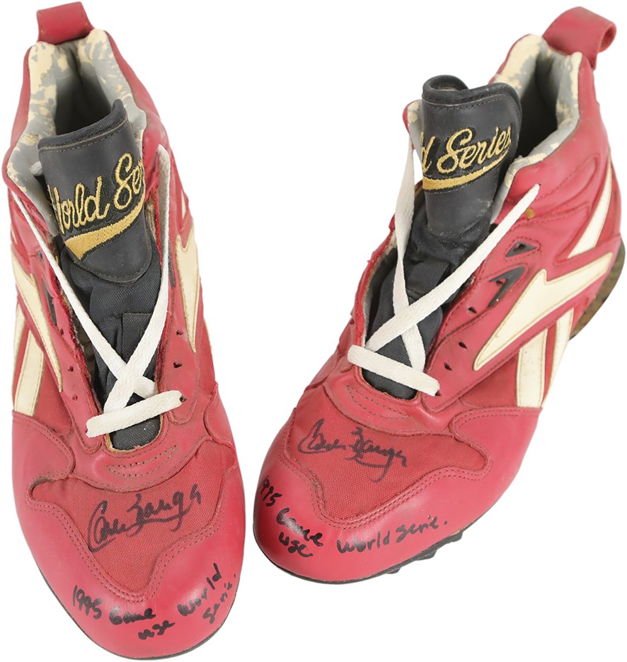 Baseball Equipment - 1995 Carlos Baerga Cleveland Indians Signed & Inscribed Game Used World Series Cleats
