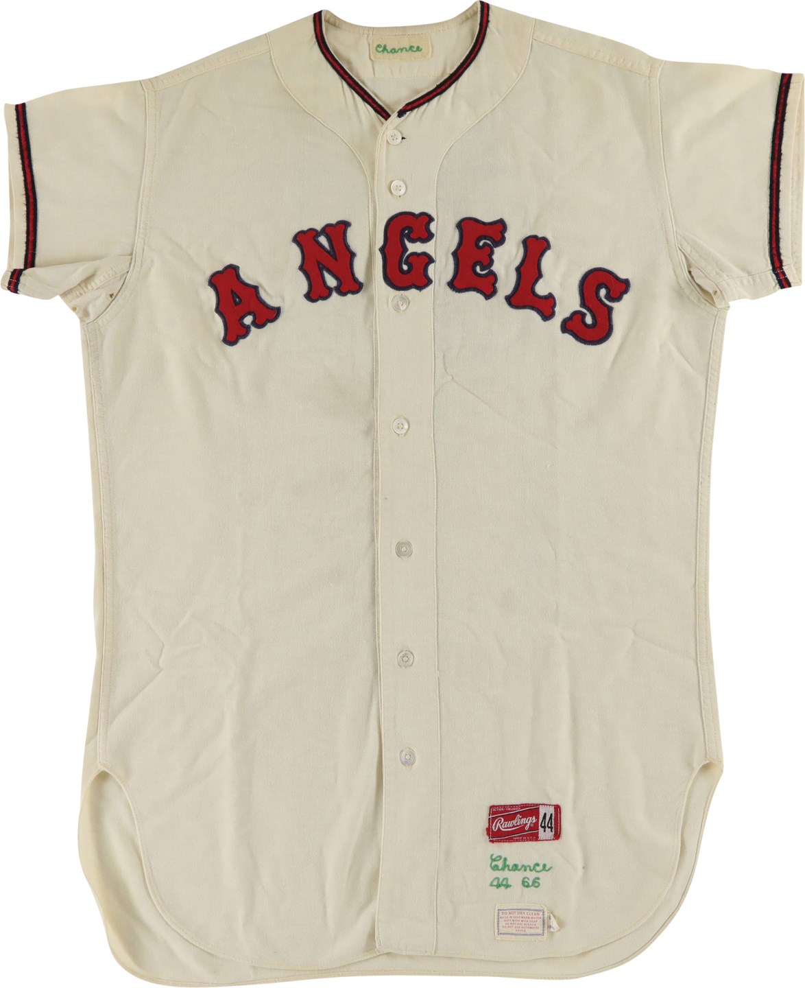 Baseball Equipment - 1966 Dean Chance California Angels Game Worn Jersey