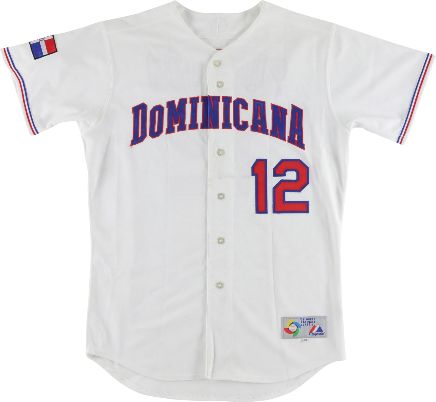 Baseball Equipment - 2006 Alfonso Soriano Dominican Republic World Baseball Classic Game Worn Jersey