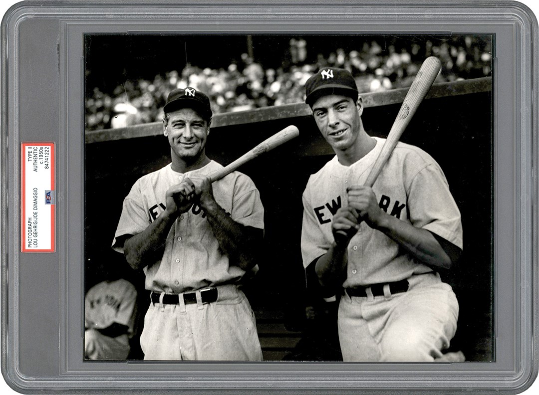 Lou Gehrig & Joe DiMaggio Photograph (PSA Type II)