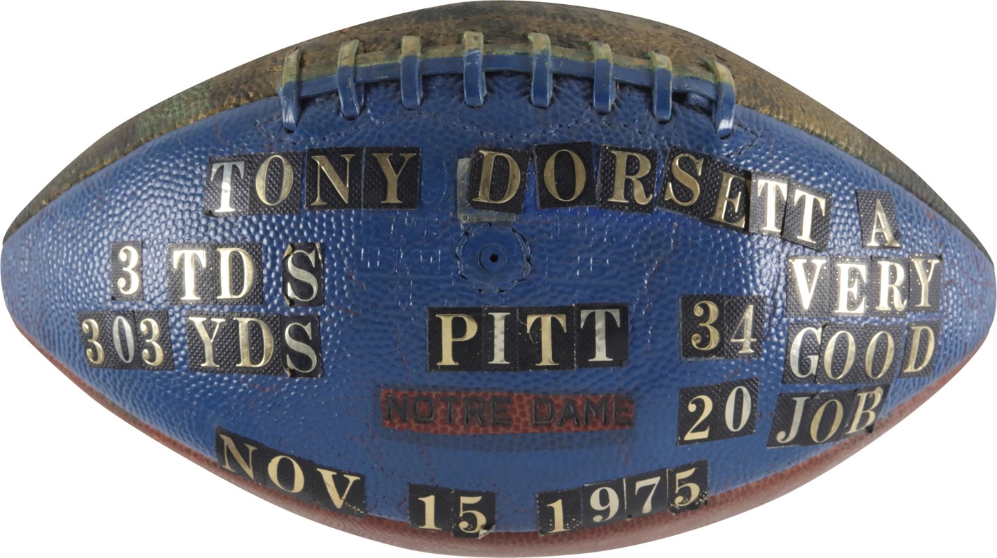 1975 Tony Dorsett Pittsburgh Trophy Football