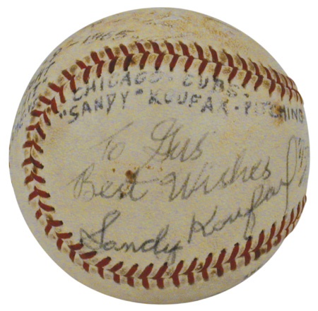 - 1965 Sandy Koufax Last No-Hitter Game Used Baseball