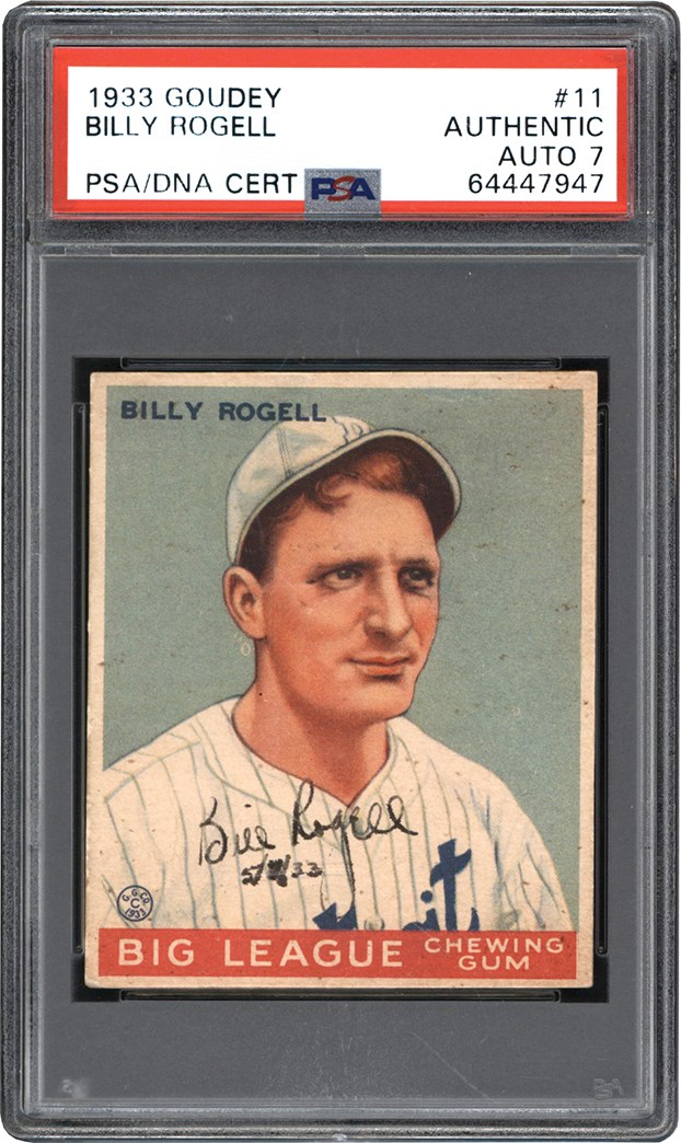 933 Goudey Baseball #11 Bill Rogell Signed Card (PSA)