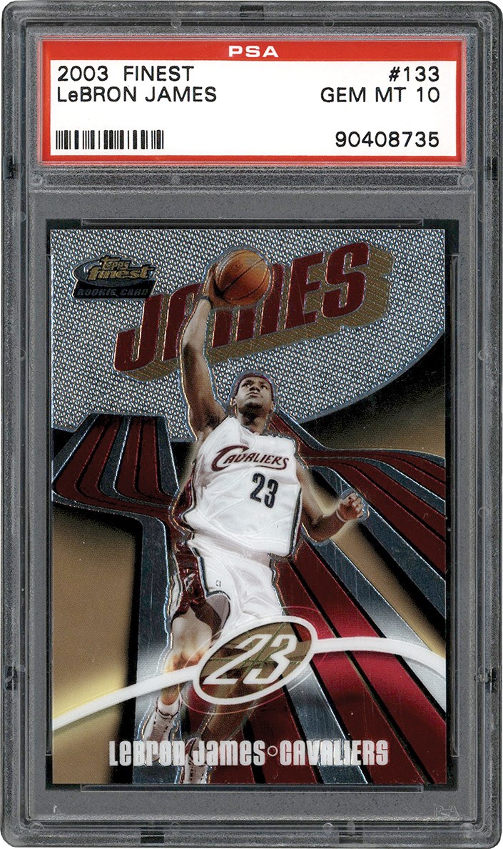 - 03-2004 Finest Basketball #133 LeBron James Rookie Card #310/999 PSA GEM MINT 10
