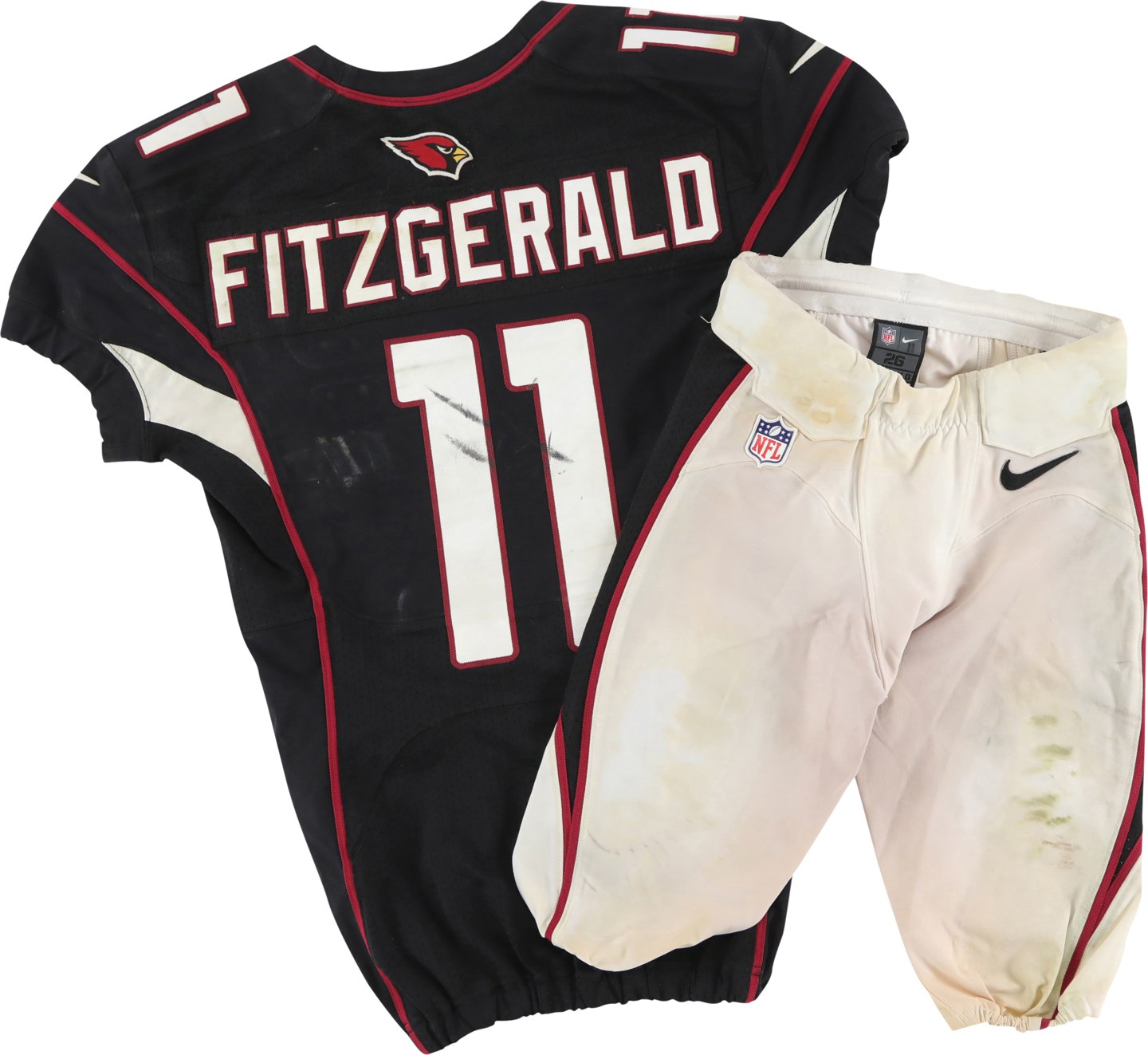 - 9/23/12 Larry Fitzgerald Arizona Cardinals 700th Reception Game Worn Uniform (Davious Photo-Matched LOA)