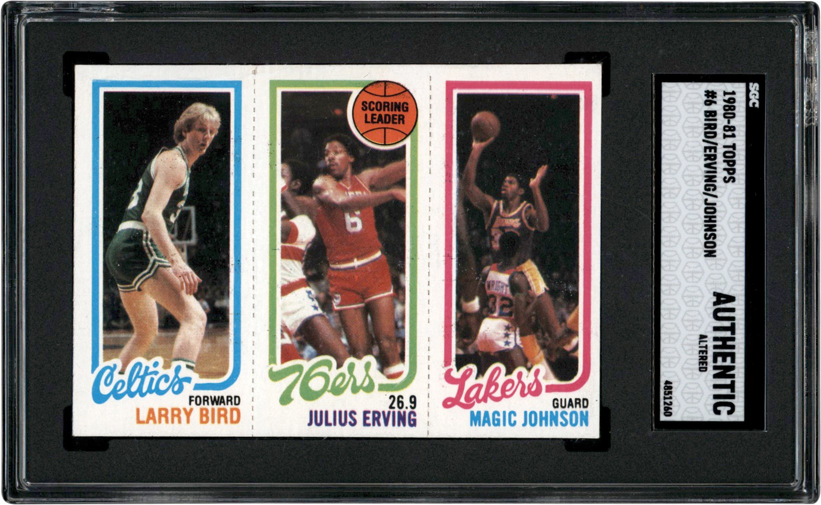 - 1980-1981 Topps Basketball #6 Larry Bird / Magic Johnson Rookie Card SGC Authentic