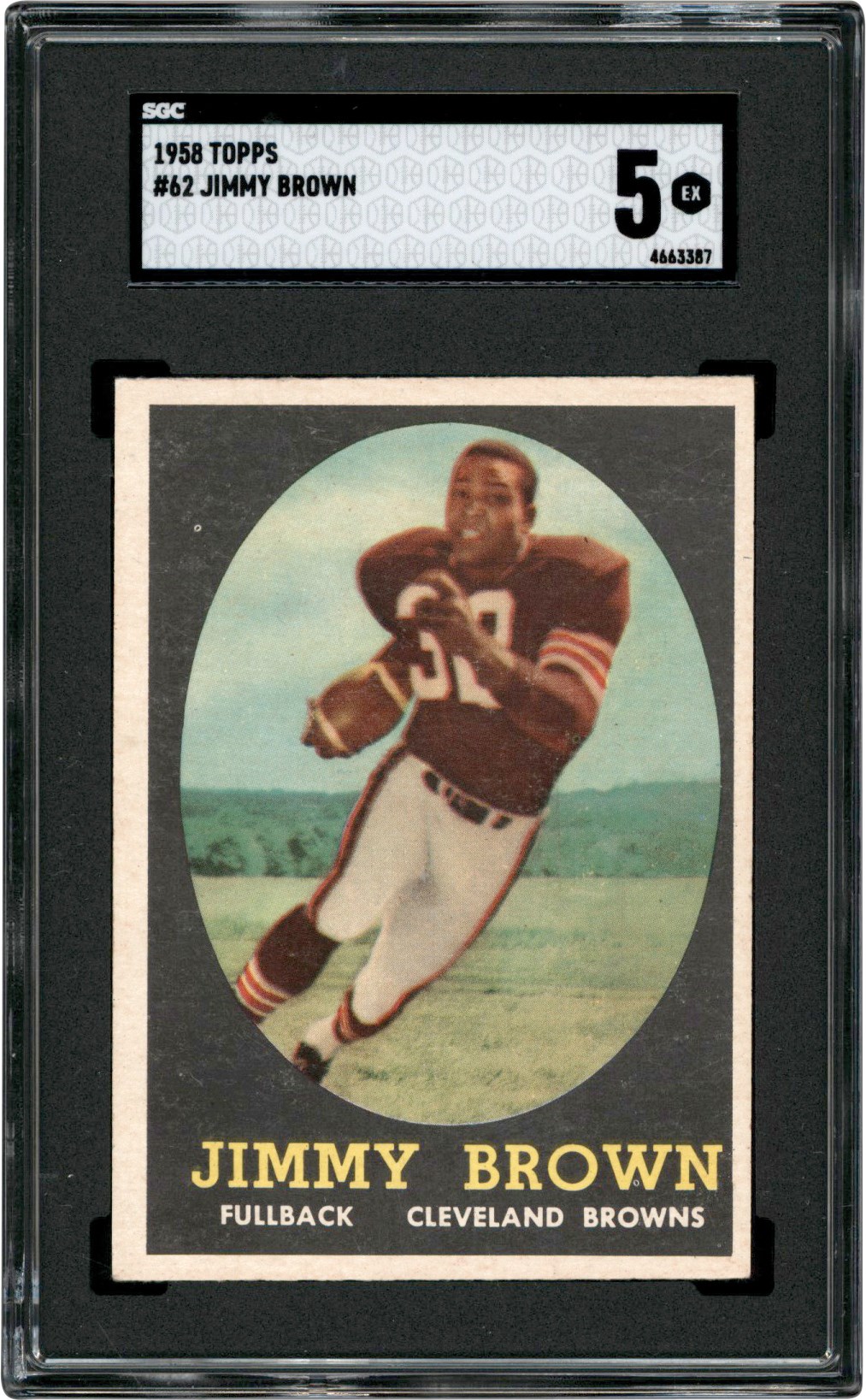 - 1958 Topps Football Near-Complete Set w/SGC 5 Jim Brown Rookie Card (121/132)