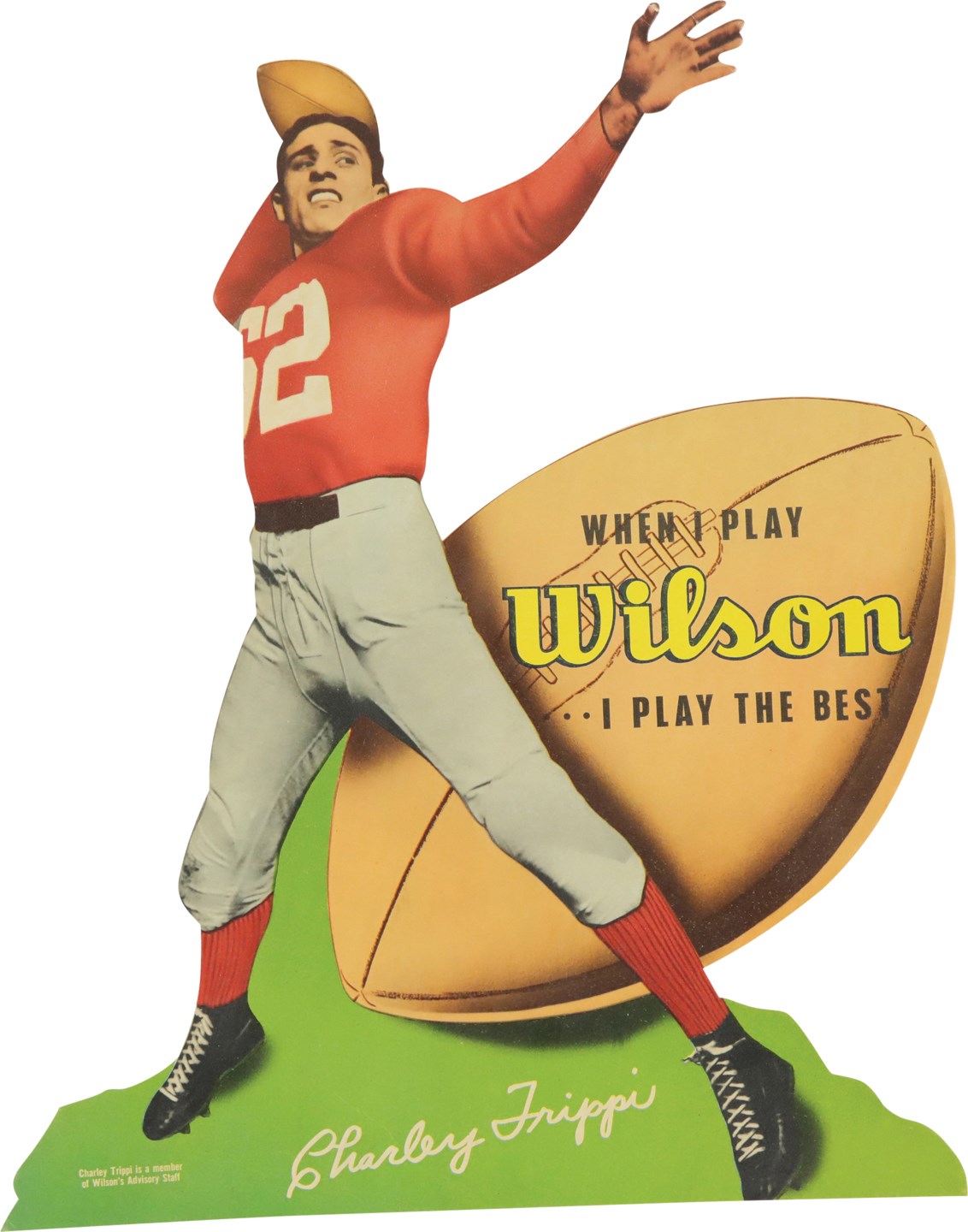 1950s Charley Trippi Wilson Cardboard Advertising Display