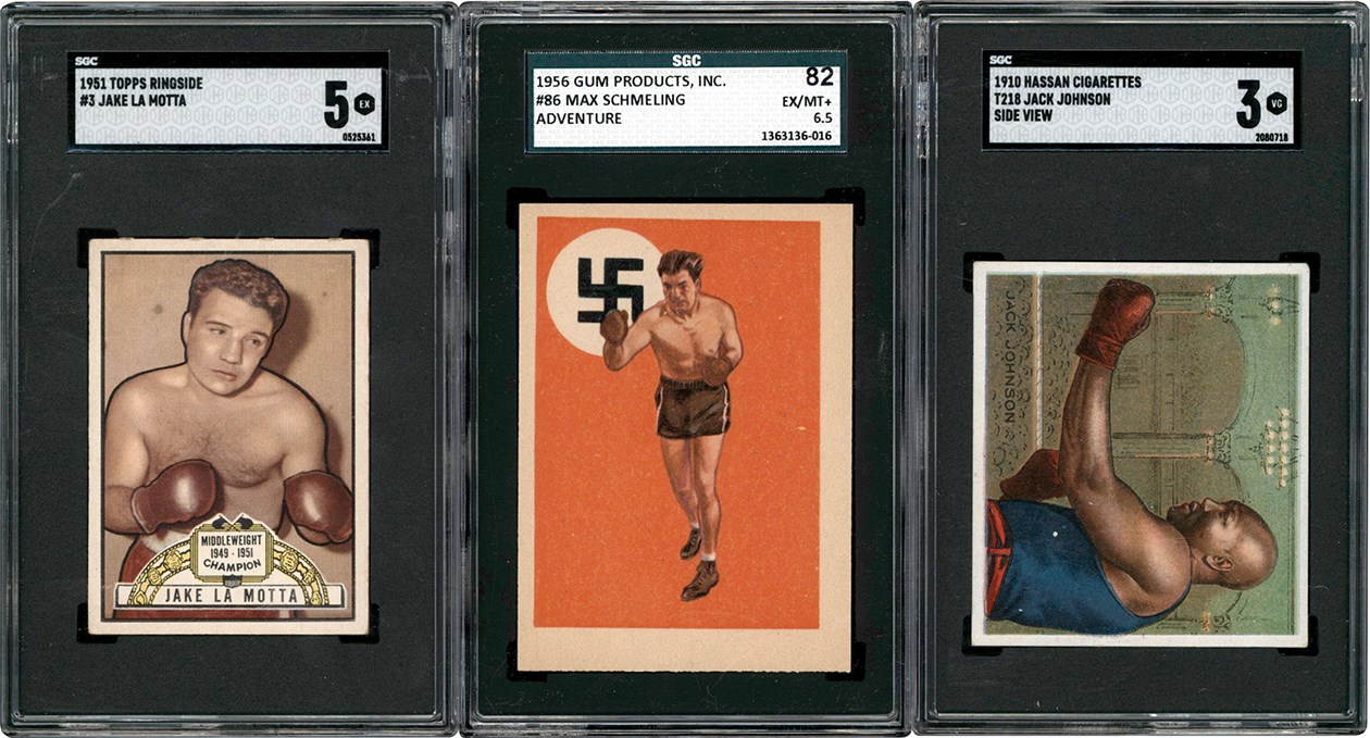- 1910-1956 Boxing Card Collection w/1956 Adventure Max Schmeling SGC 6.5 (12)