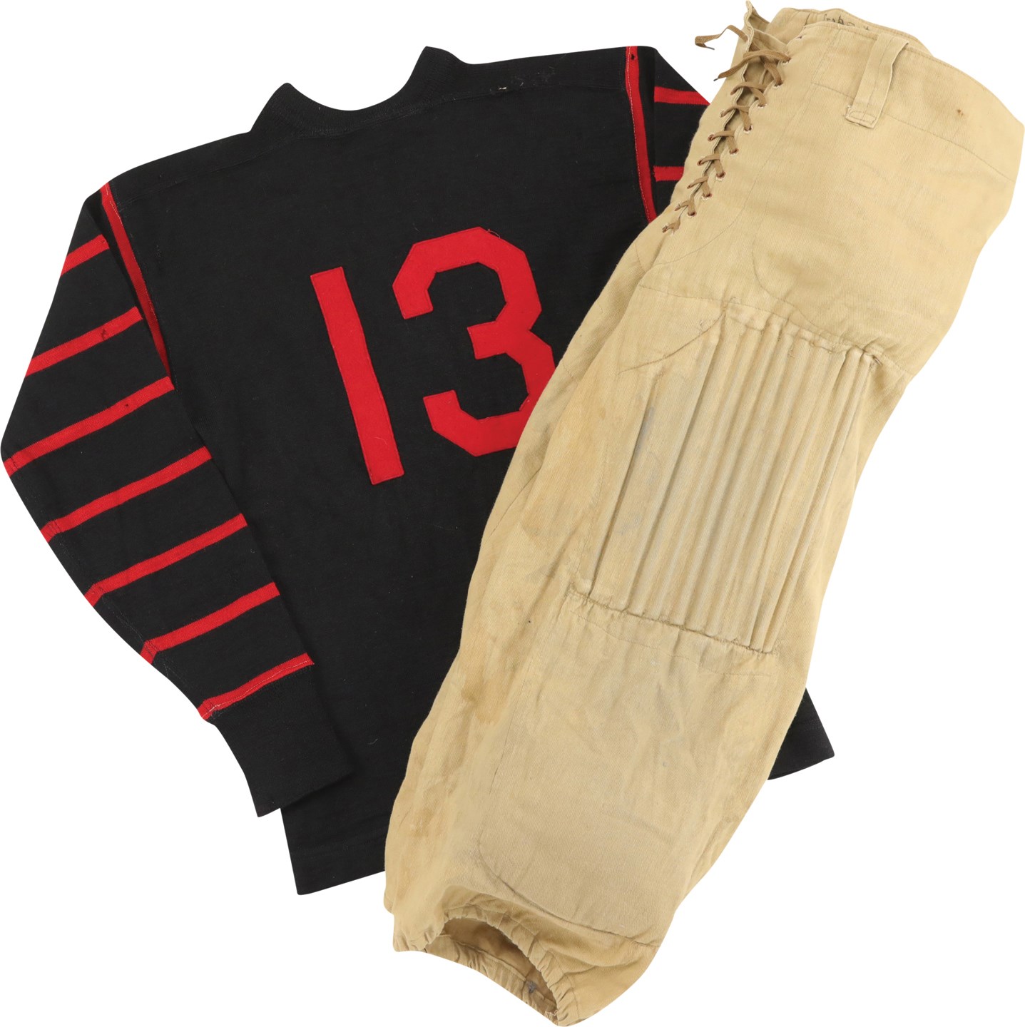 Scarce Circa Early 1900s Spalding "Bumble Bee" Football Jersey & "Slat" Pants