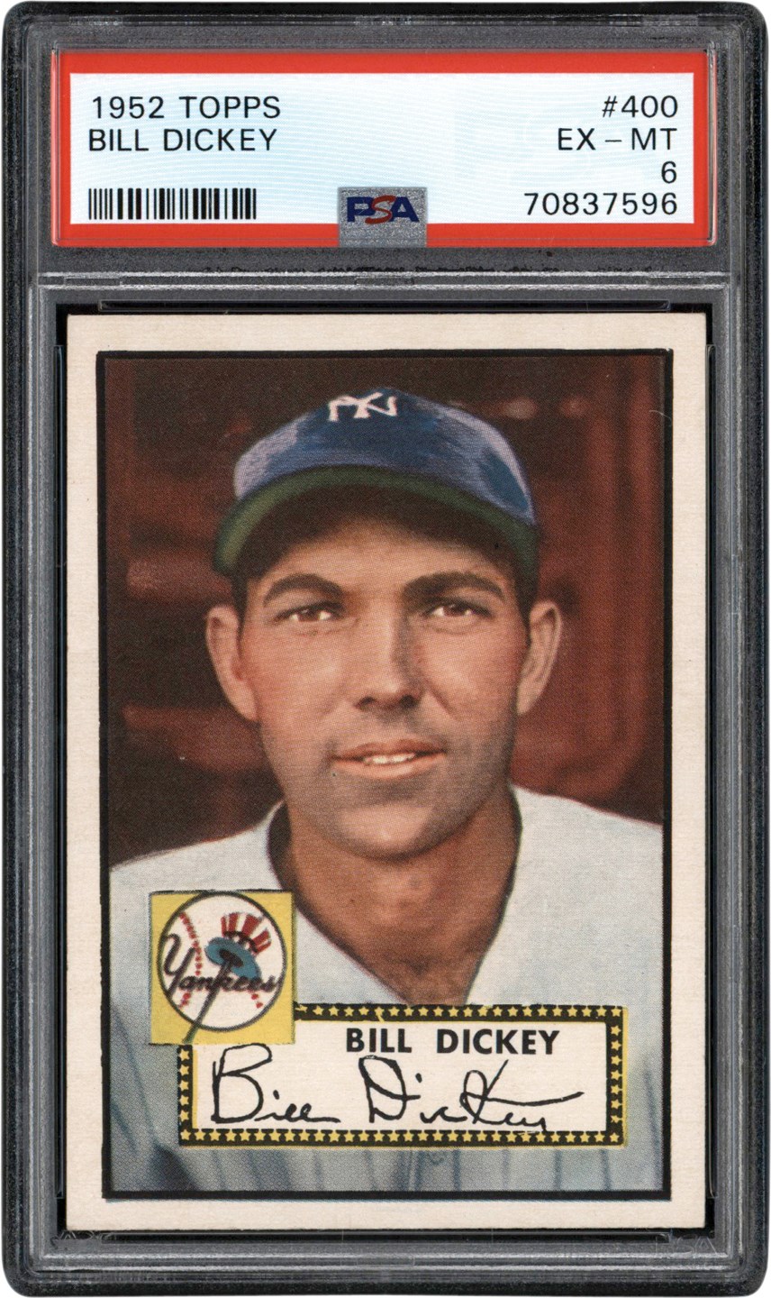 - 1952 Topps #400 Bill Dickey PSA EX-MT 6 - Newly Discovered Example