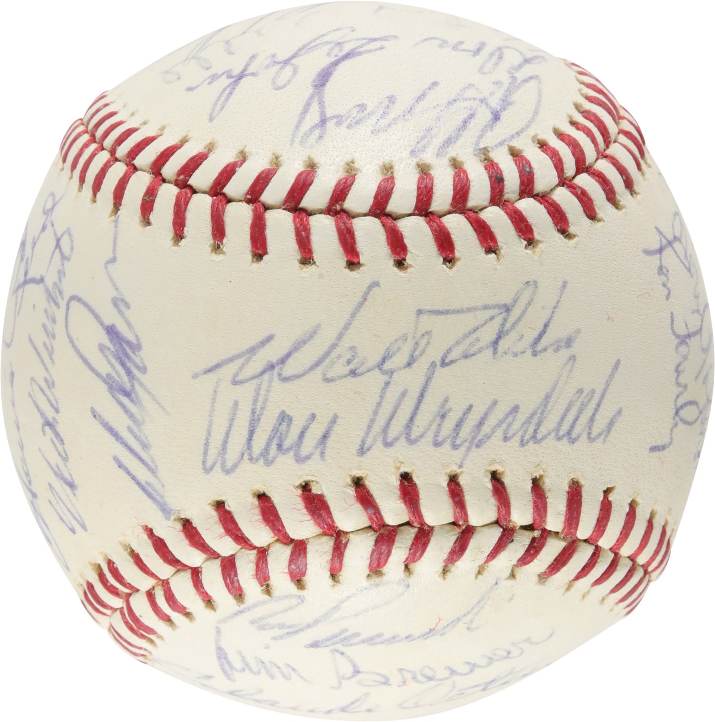 High Grade 1965 World Champion Los Angeles Dodgers Team-Signed Baseball (PSA)