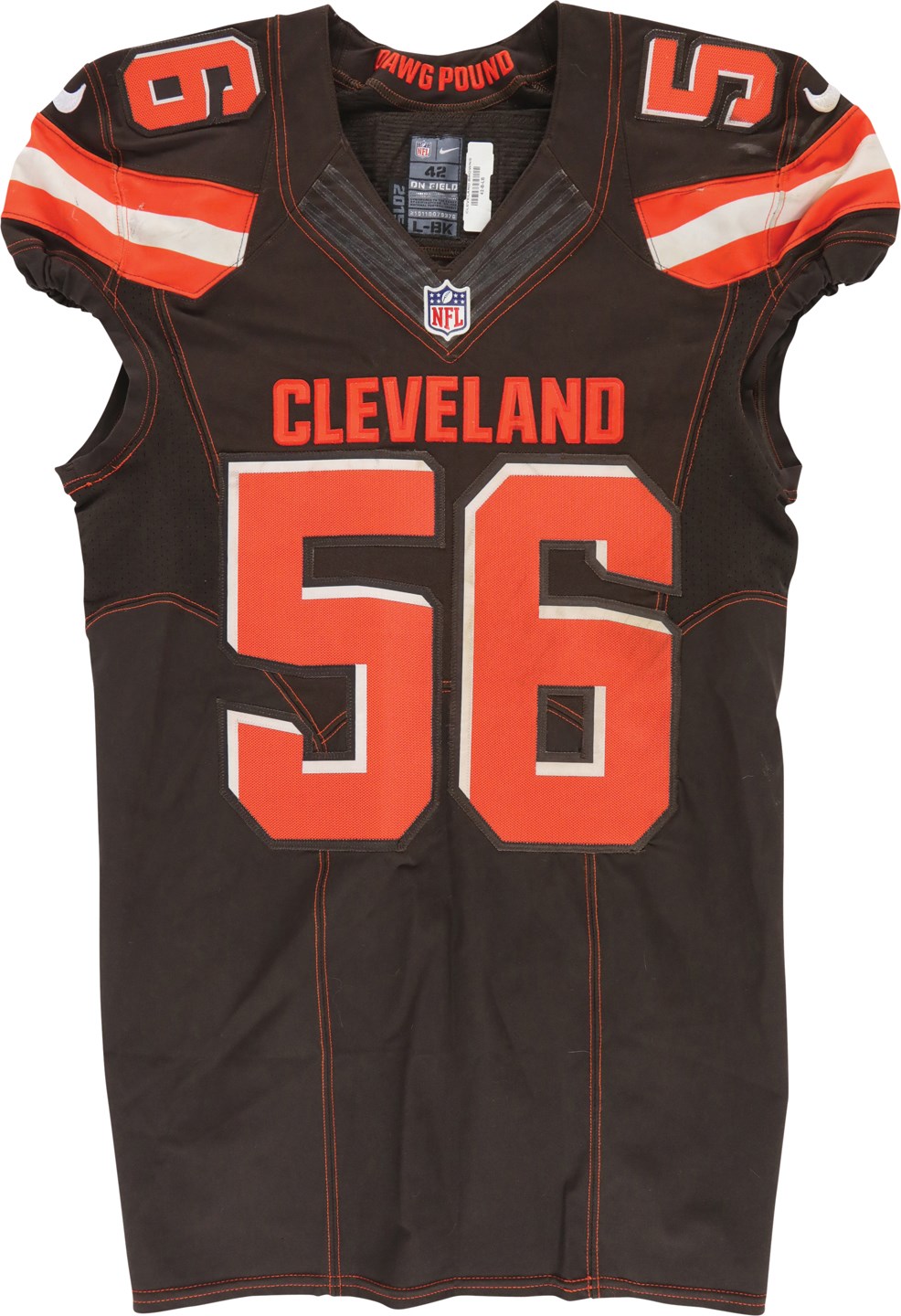 11/30/15 Karlos Dansby Unwashed Cleveland Browns Game Worn Jersey - 52 Yard Interception Touchdown! (Photo-Matched)