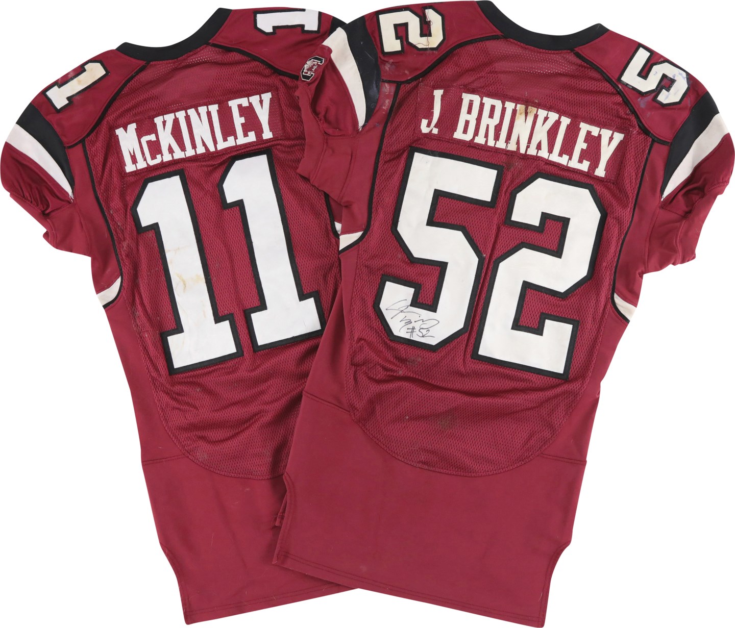 Circa 2007 Kenny McKinley and Jasper Brinkley South Carolina Co-Captains Game Worn Jerseys