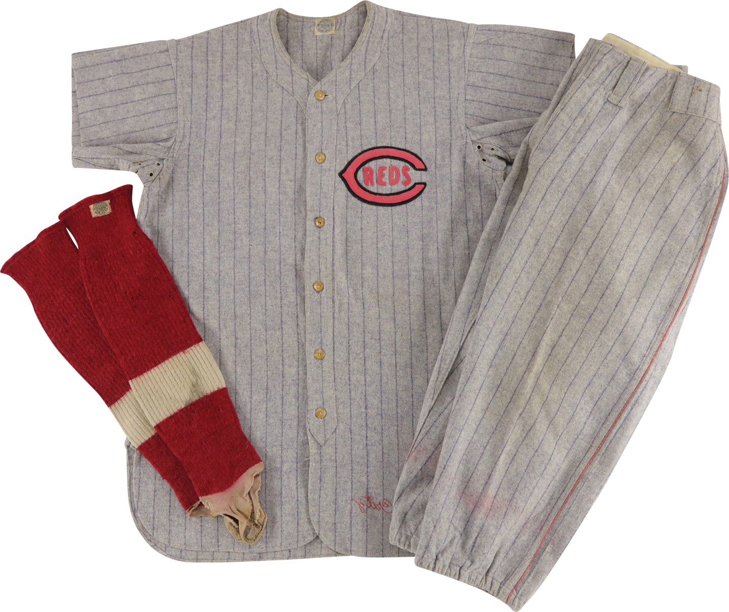 Baseball Equipment - Circa 1924 Hugh Critz Cincinnati Reds Game Worn Uniform