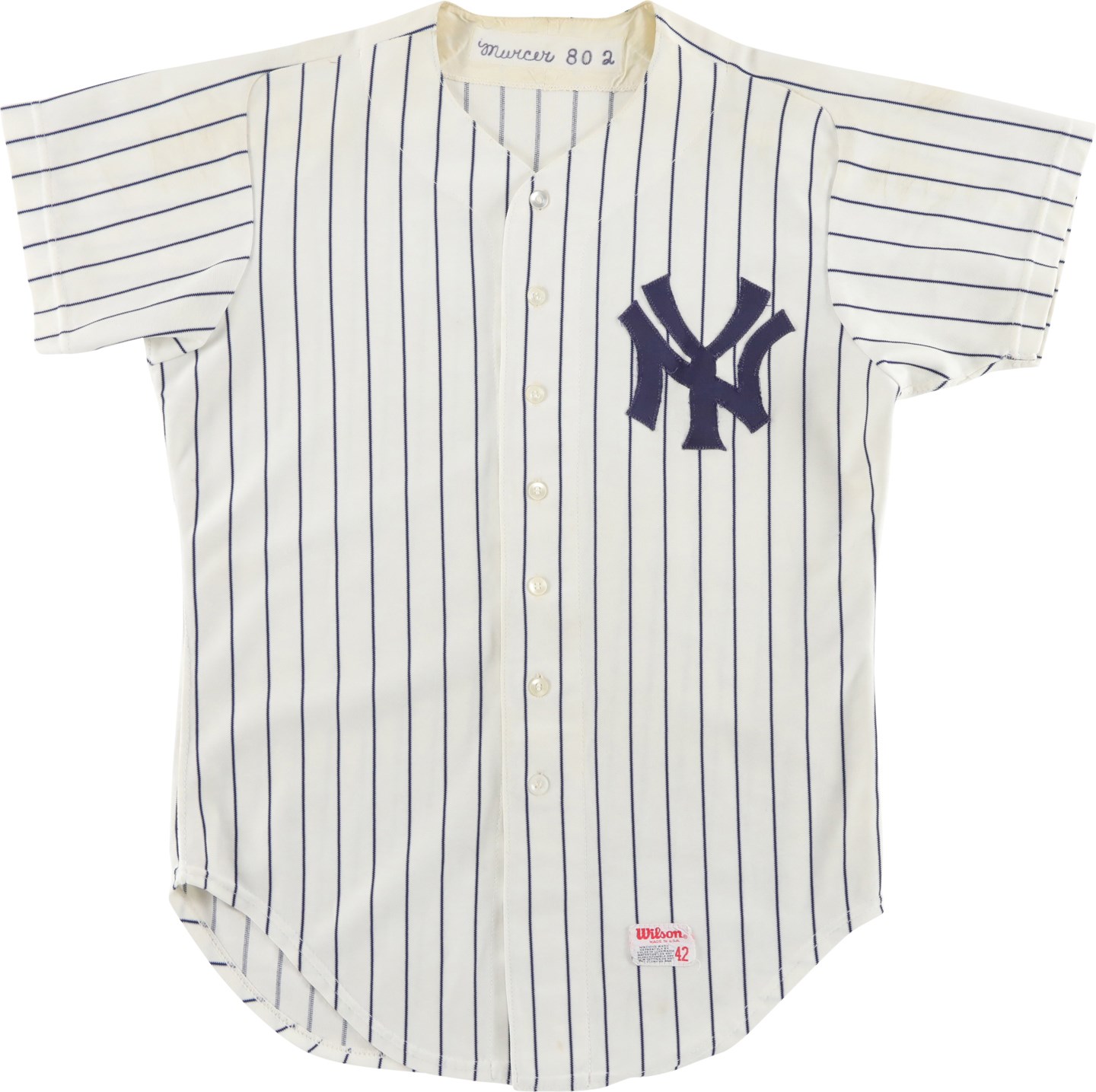 1980 Bobby Murcer Photo-Matched New York Yankees Game Worn Jersey from Thurman Munson Plaque Dedication Game - Three Additional Matches with Home Run Game (Davious Photo-Matched LOA)