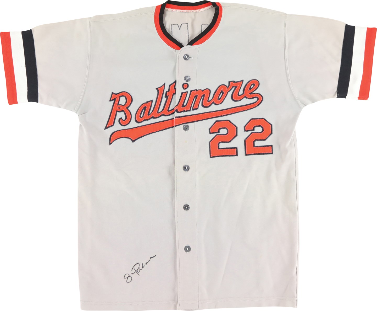 Baseball Equipment - 1972 Jim Palmer Photo-Matched Baltimore Orioles Signed Game Worn Jersey (MEARS  A10 & Photo-Matched)