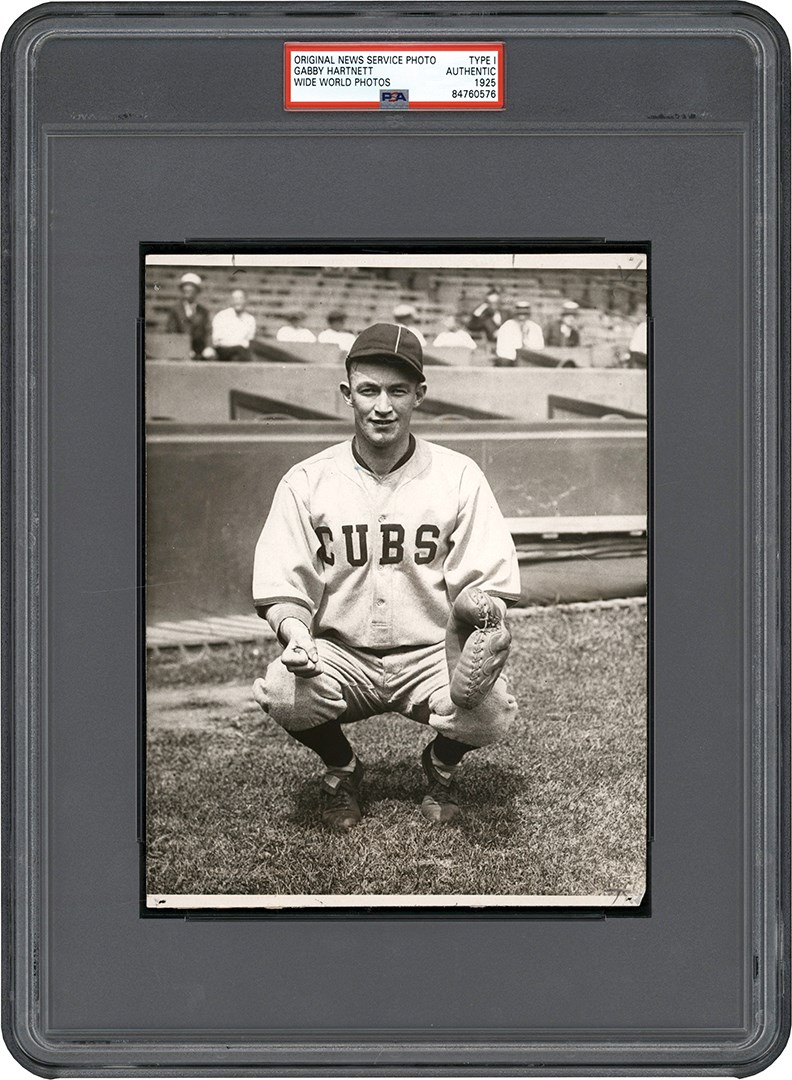 Vintage Sports Photographs - 1925 Gabby Hartnett Rookie Era Photo (PSA Type I)