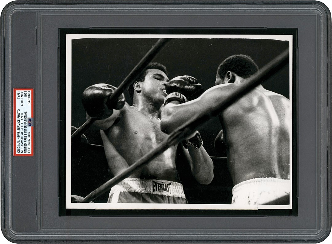 Vintage Sports Photographs - 1971 Muhammad Ali vs. Joe Frazier "Fight of the Century" Photo (PSA Type I)