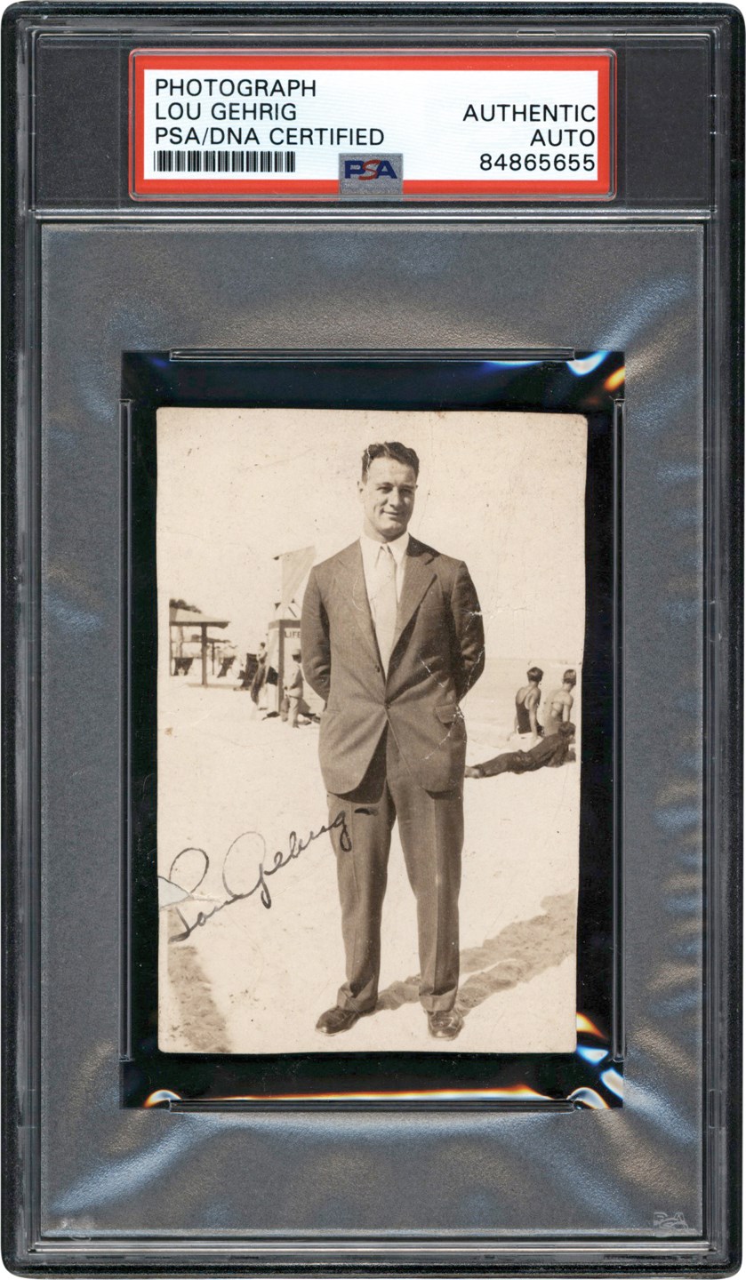 Ruth and Gehrig - 1930s Lou Gehrig Signed Photograph (JSA)