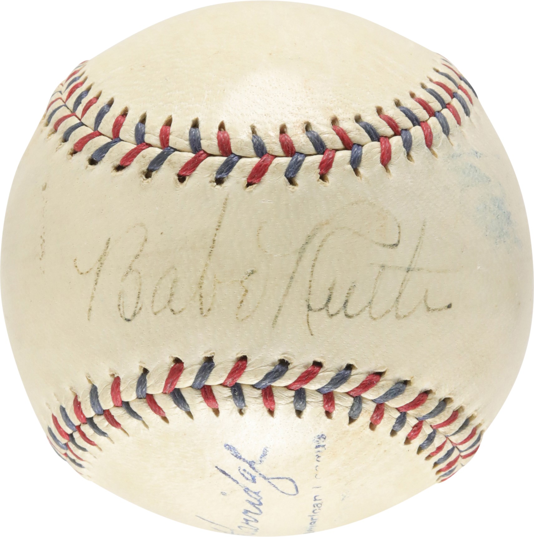 Ruth and Gehrig - Gorgeous c. 1932 Babe Ruth Single-Signed Baseball (PSA)