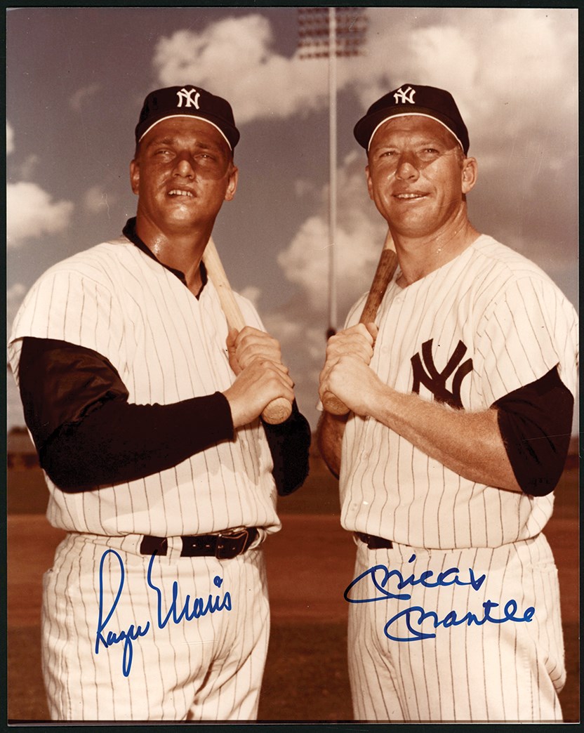 Mantle and Maris - Roger Maris & Mickey Mantle Beautiful Signed Photograph (Beckett 10 Autos)
