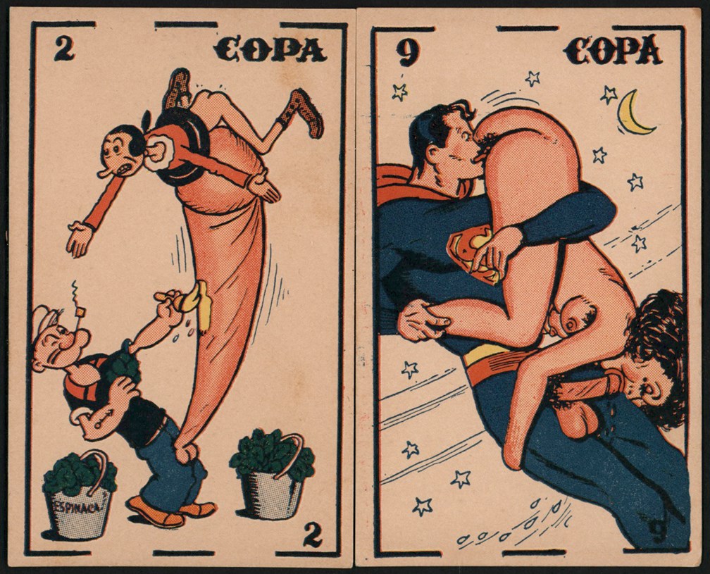 Non-Sports Cards - 1930s Cuban Erotica Card Game w/Superman (48)