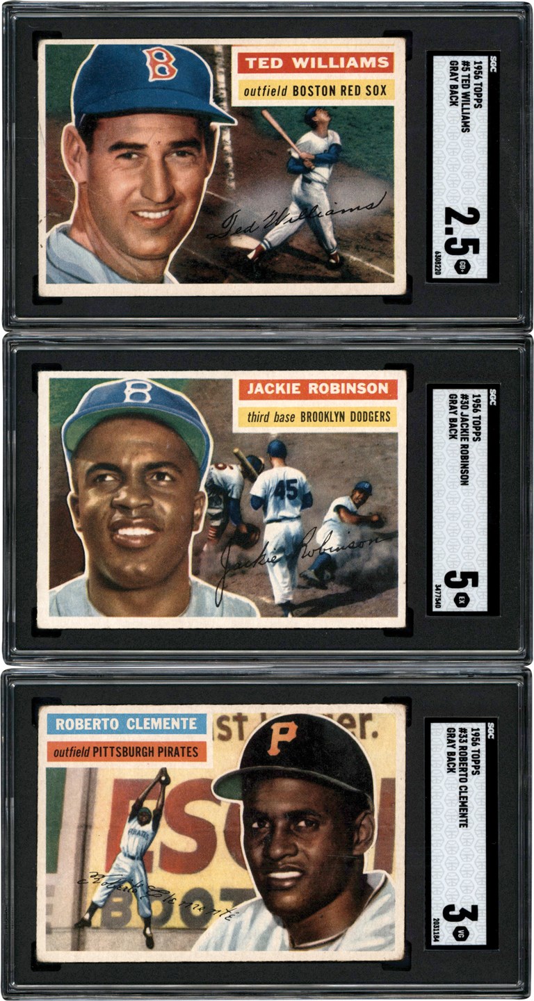 - 1956 Topps Collection w/SGC Williams, Clemente & Robinson (150+)