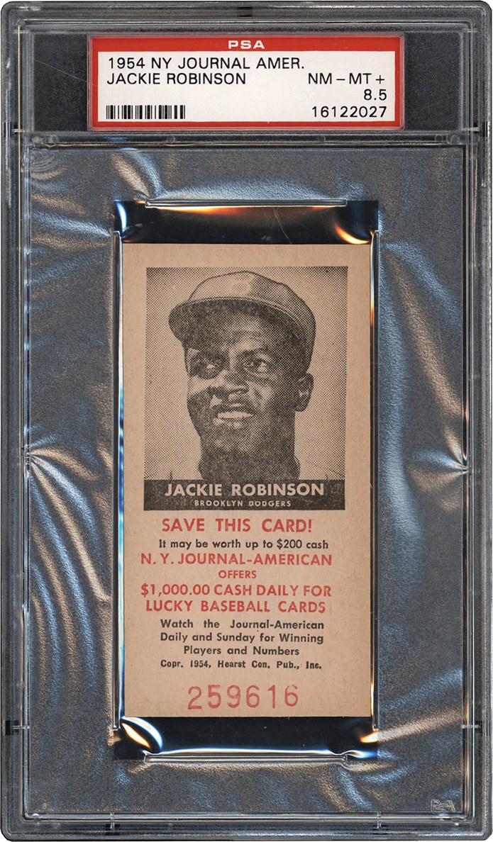 1954 NY Journal American Jackie Robinson PSA NM-MT+ 8.5 (Pop 2 None Higher)