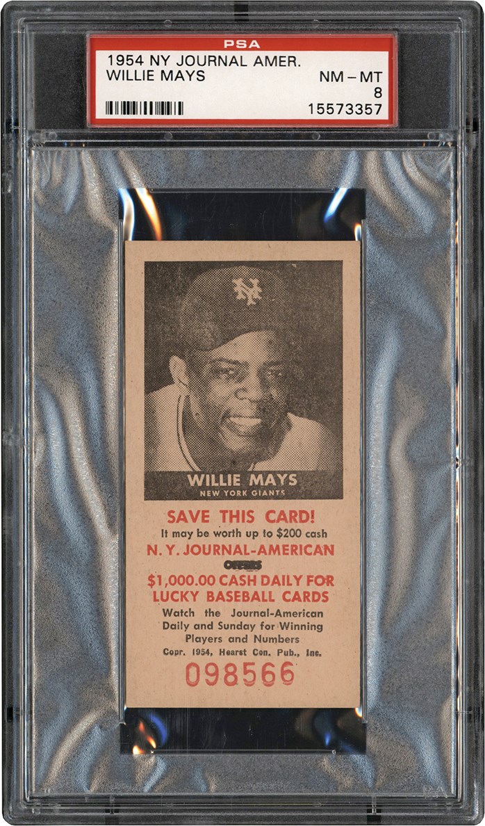 1954 NY Journal American Willie Mays PSA NM-MT 8 (Pop 7 None Higher)