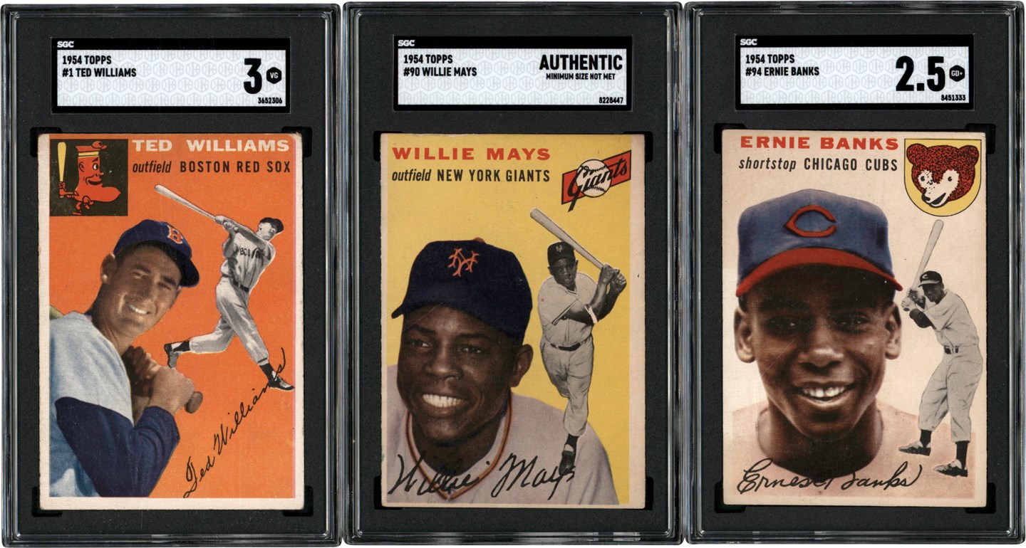 1954 Topps Collection w/SGC Mays, Banks & Williams (200+)