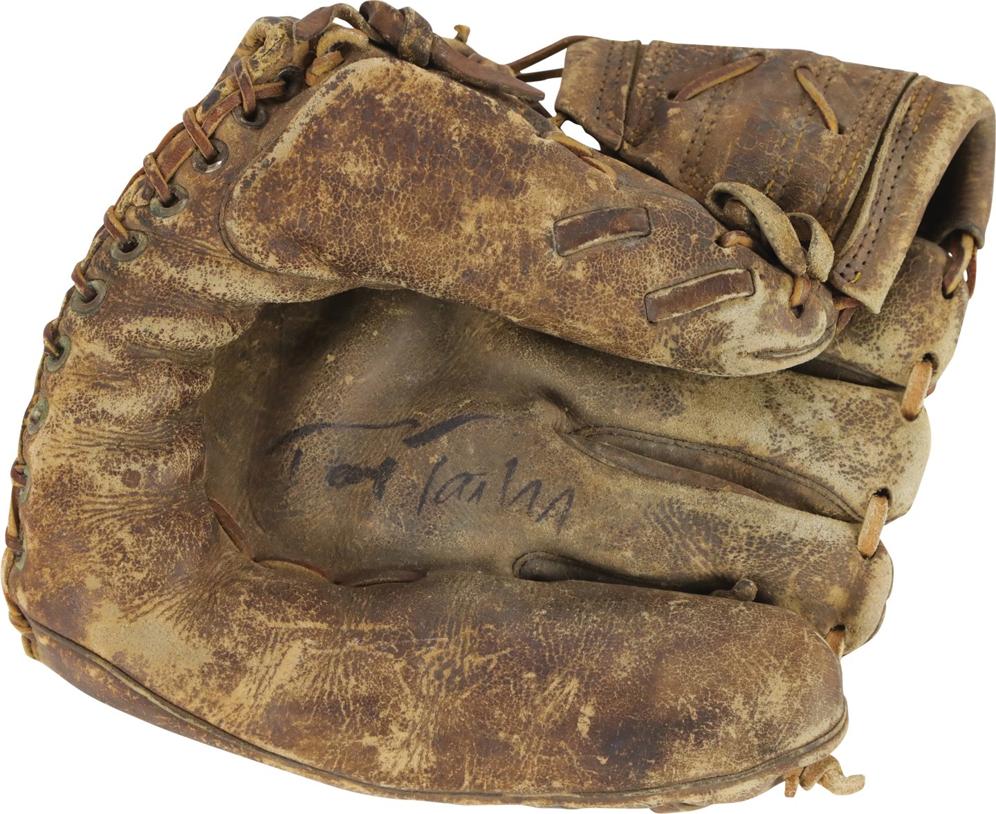 Baseball Equipment - Tony Taylor Autographed Glove Given to Willie Montanez