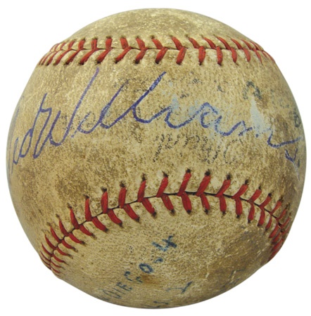 - 1937 Ted Williams Earliest Home Run Baseball
