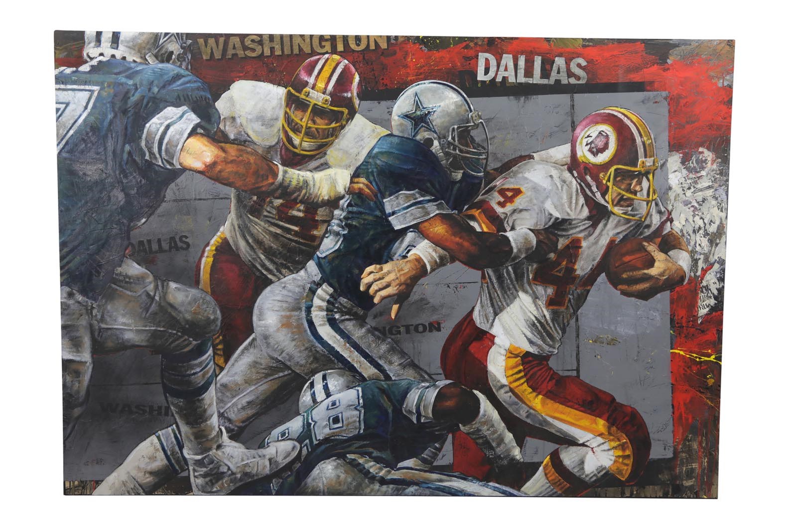 - John Riggins "The Rivalry" Oil on Board Original Painting by Stephen Holland