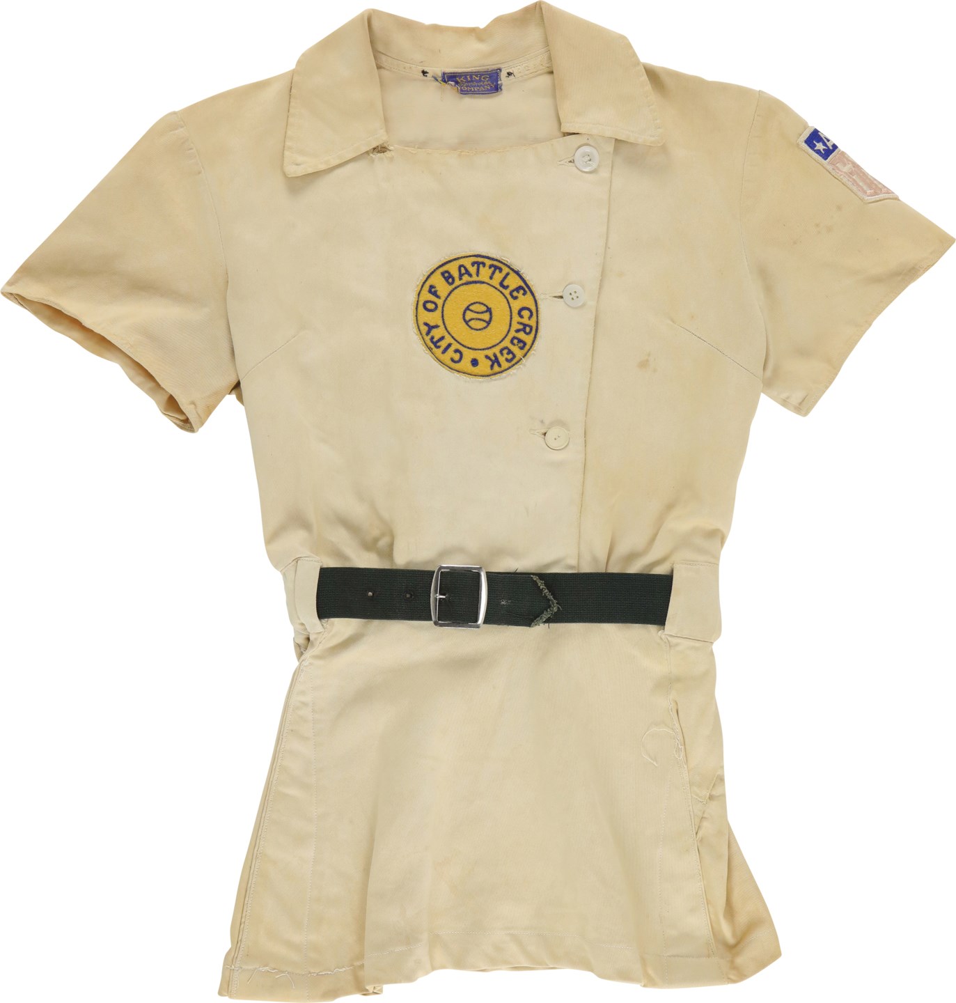 Baseball Equipment - 1951-52 Battle Creek Belles Game Worn All American Girls Baseball League Uniform