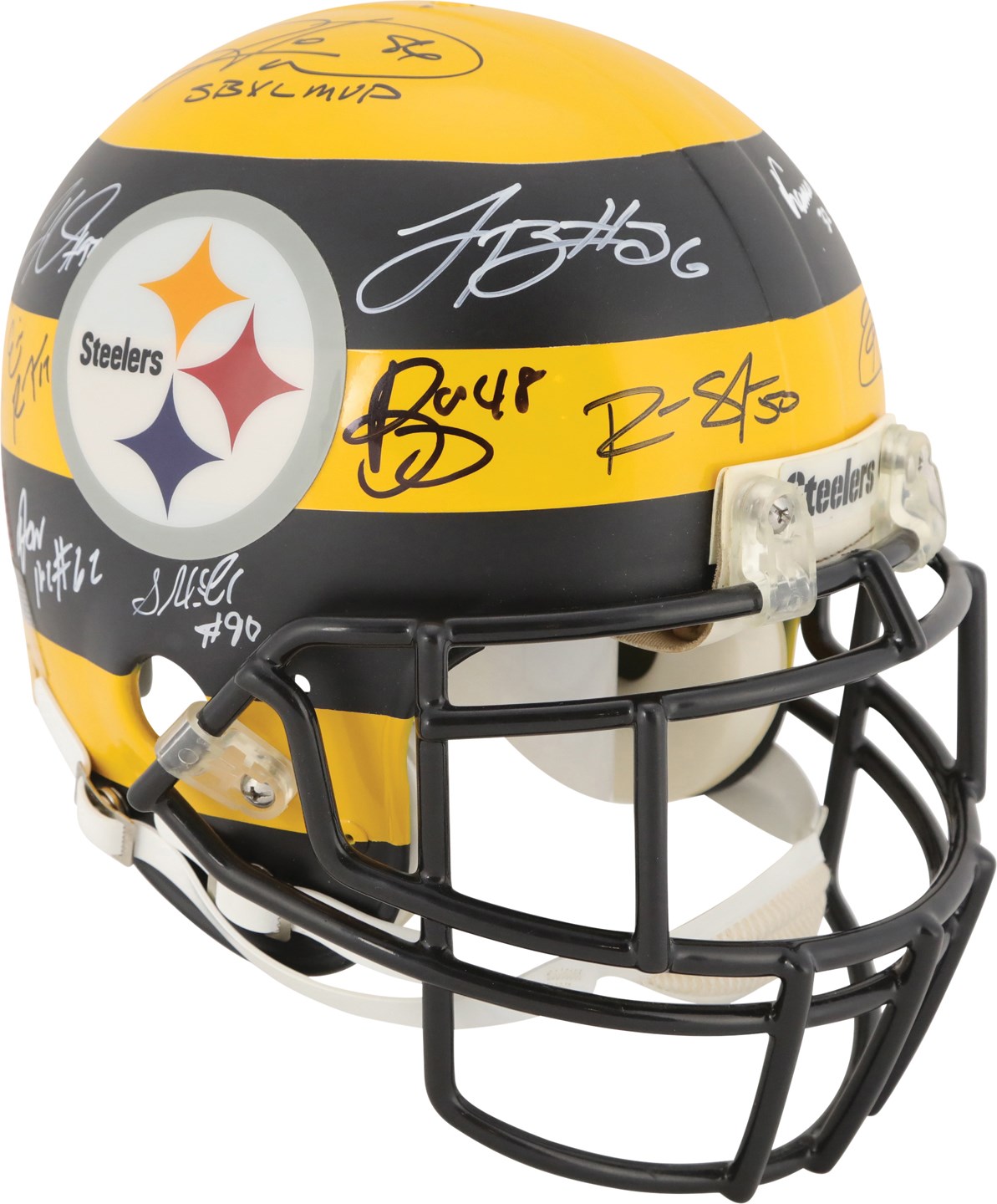 Pittsburgh Steelers Legends Signed "Bumblebee" Helmet w/25 Signatures (JSA & TSE)