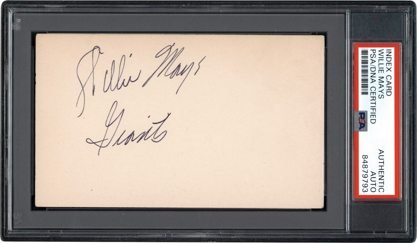 Baseball Autographs - Circa 1951 Willie Mays Rookie Era Signed Index Card (PSA)