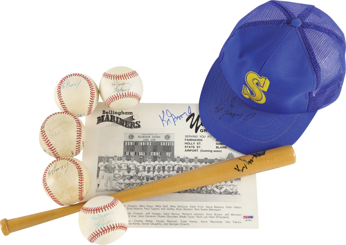 Ken Griffey Jr. Autograph Collection w/Rookie & Pre-Rookie Autographs (8)