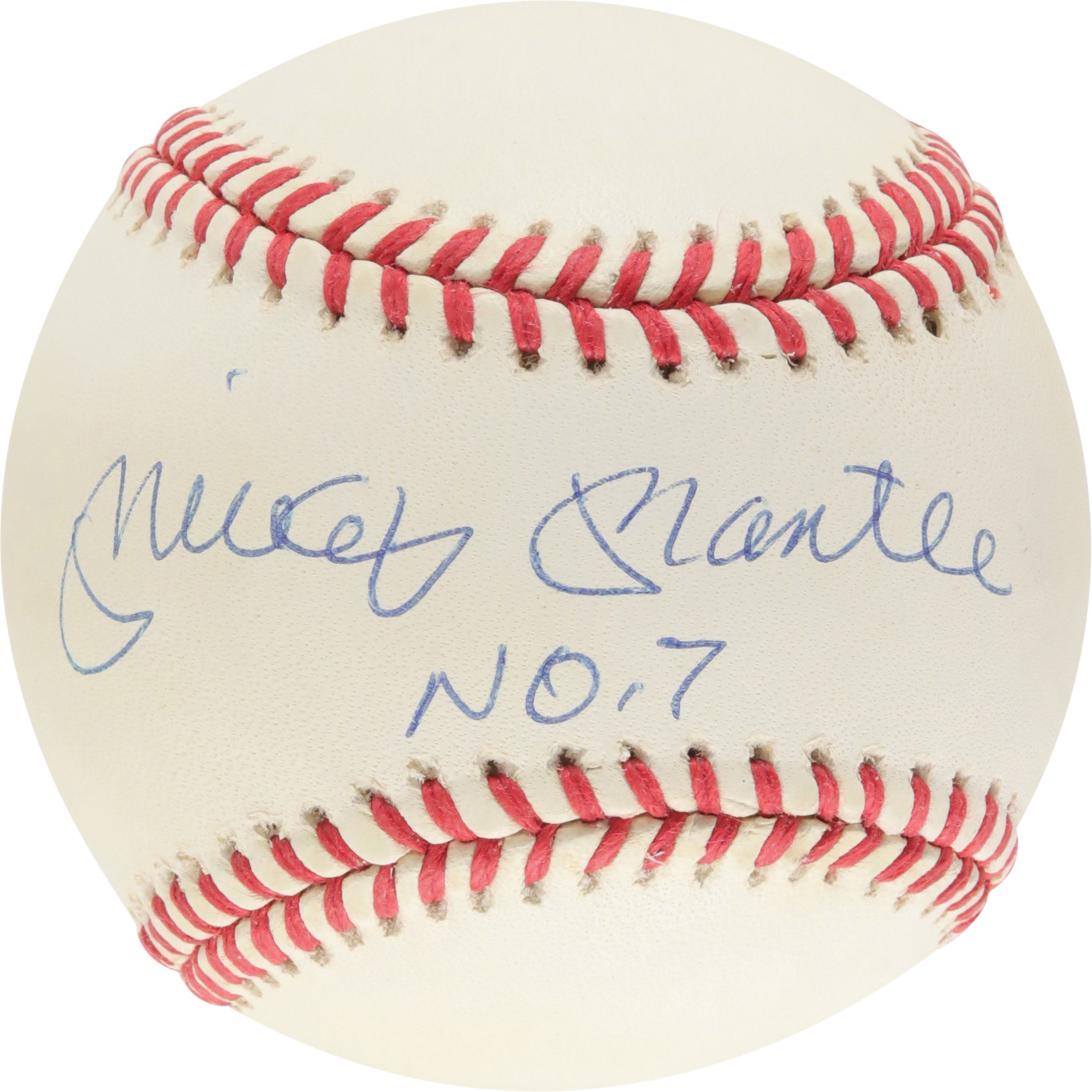 Mantle and Maris - Mickey Mantle "No. 7" Single-Signed Baseball (PSA)