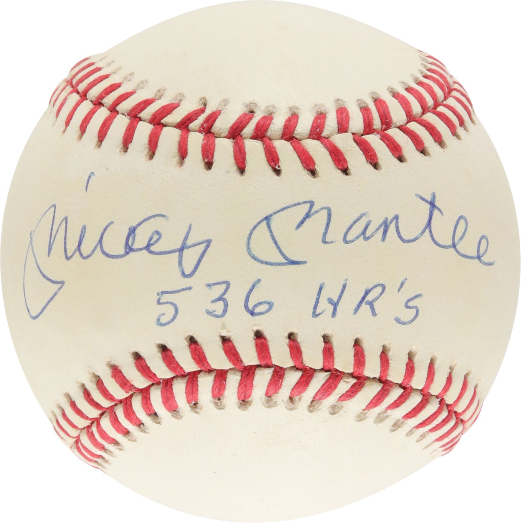 Mantle and Maris - Mickey Mantle "536 HR's" Single-Signed Baseball (PSA)