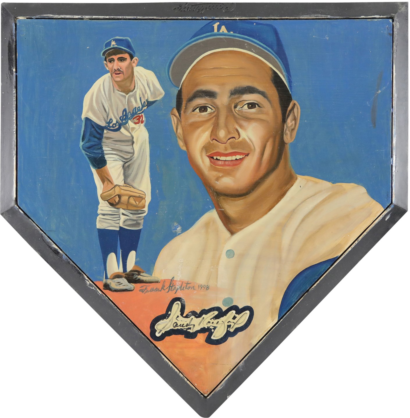 1998 Sandy Koufax Signed Painted Home Plate (JSA)