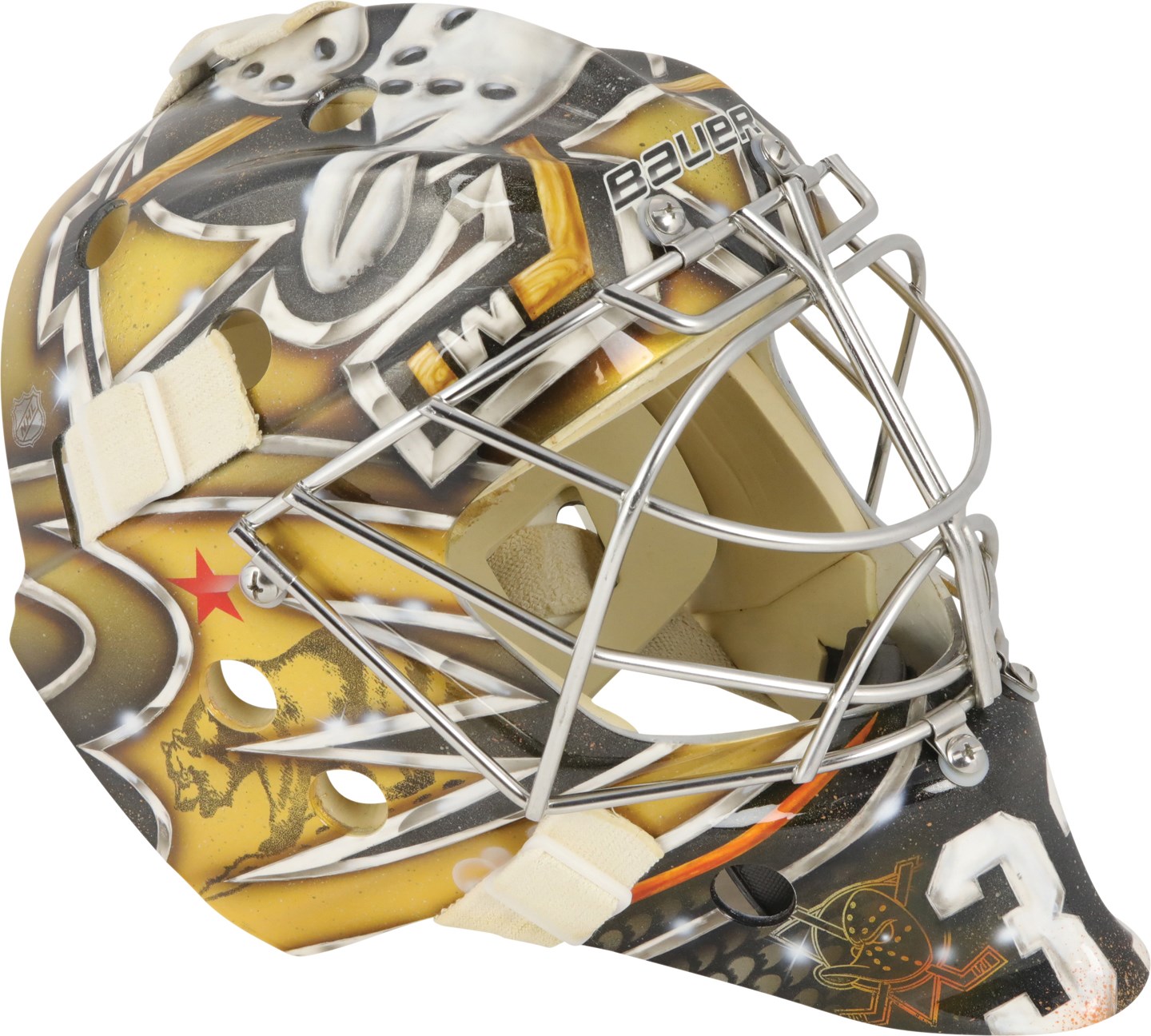 - 2016 Frederik Andersen Anaheim Ducks Game Worn Goalie's Mask