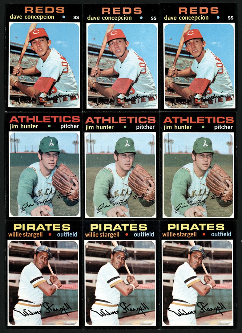 - 971 Topps Baseball Card Collection w/HOFs, High #s & High Grade Examples (150)