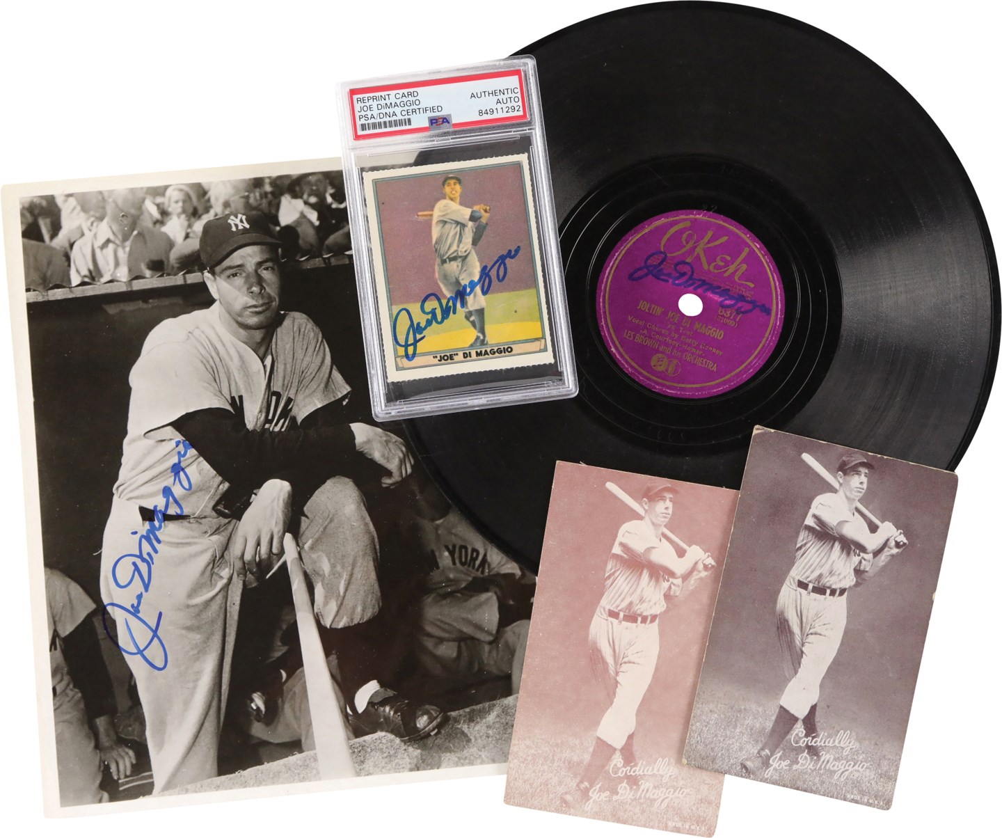 Baseball Autographs - Joe DiMaggio Memorabilia Collection w/Three Autographs (75+)
