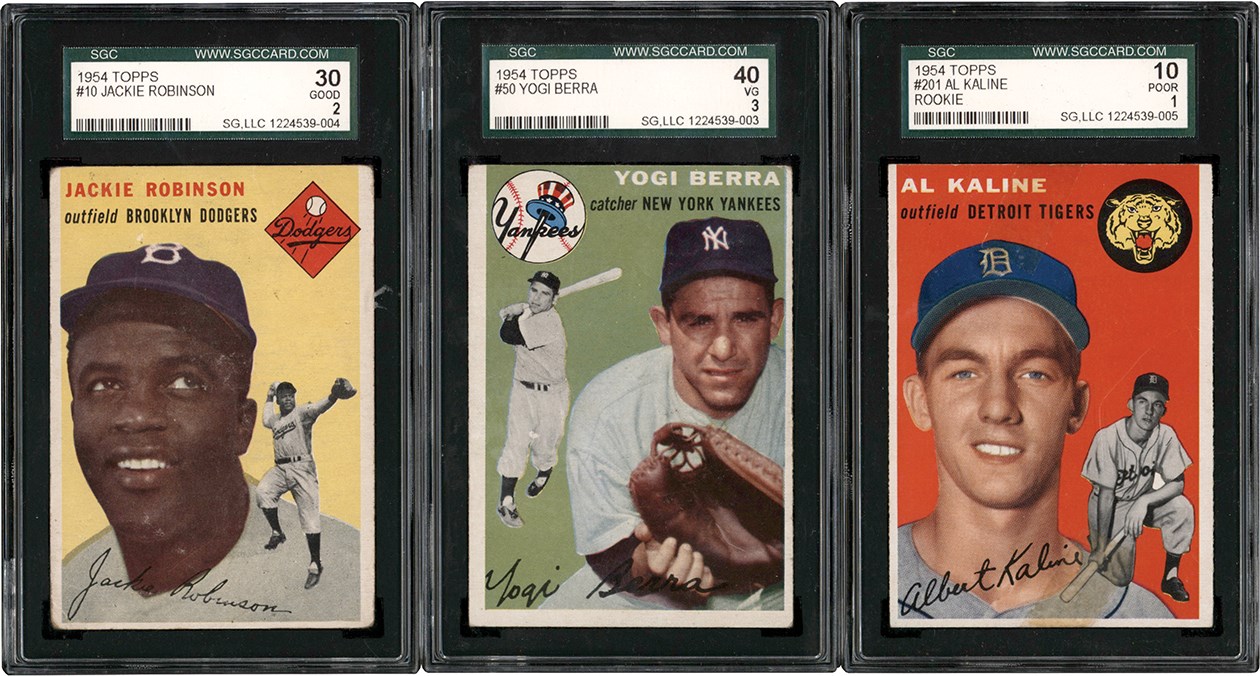 - 1954 Topps Collection w/SGC Jackie Robinson & Al Kaline Rookie (65)