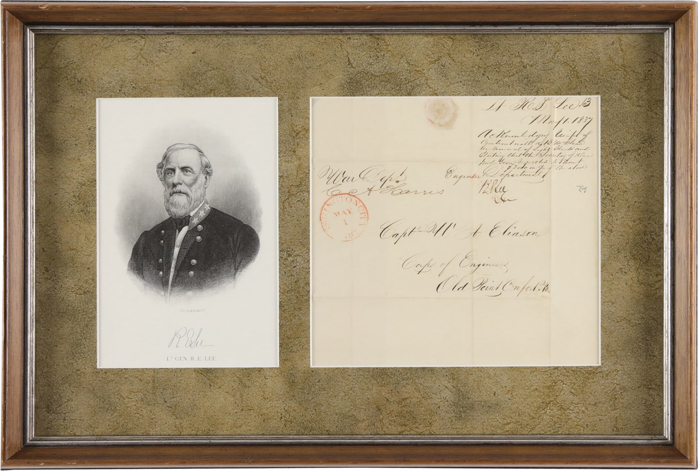 1837 Robert E. Lee Signed and Hand Addressed Free Frank Envelope to Army Captain (PSA)