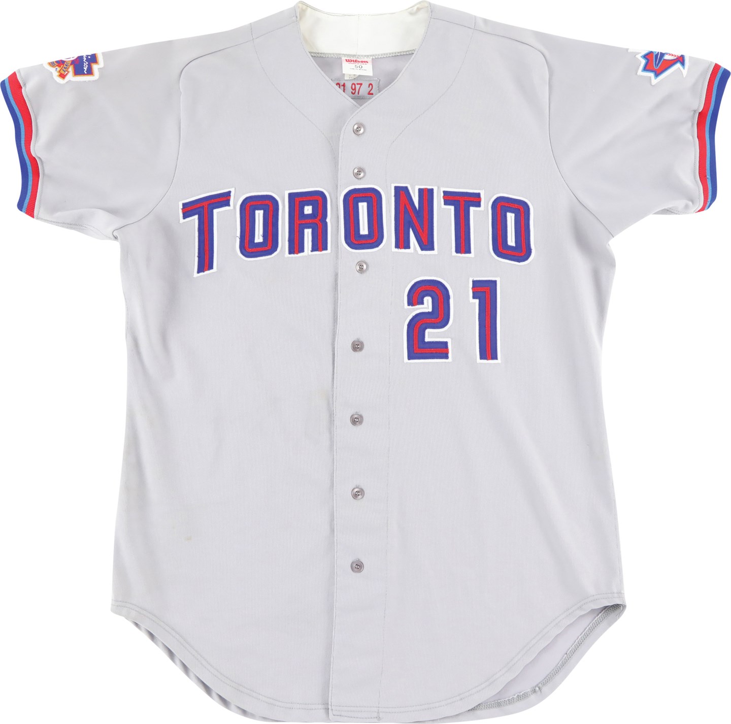 Baseball Equipment - 1997 Roger Clemens Toronto Blue Jays Signed Game Worn Jersey - Triple Crown Season (PSA)